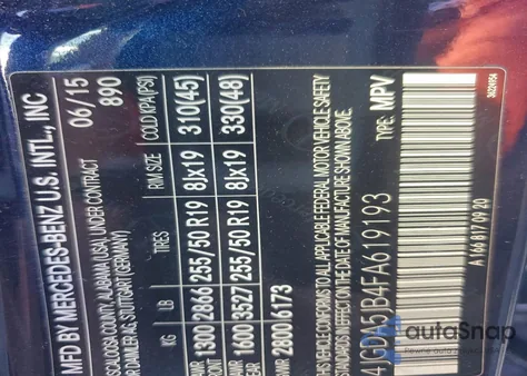 2015 Mercedes-Benz Ml 350 z USA, uszkodzony, nr VIN 4JGDA5JB4FA619193